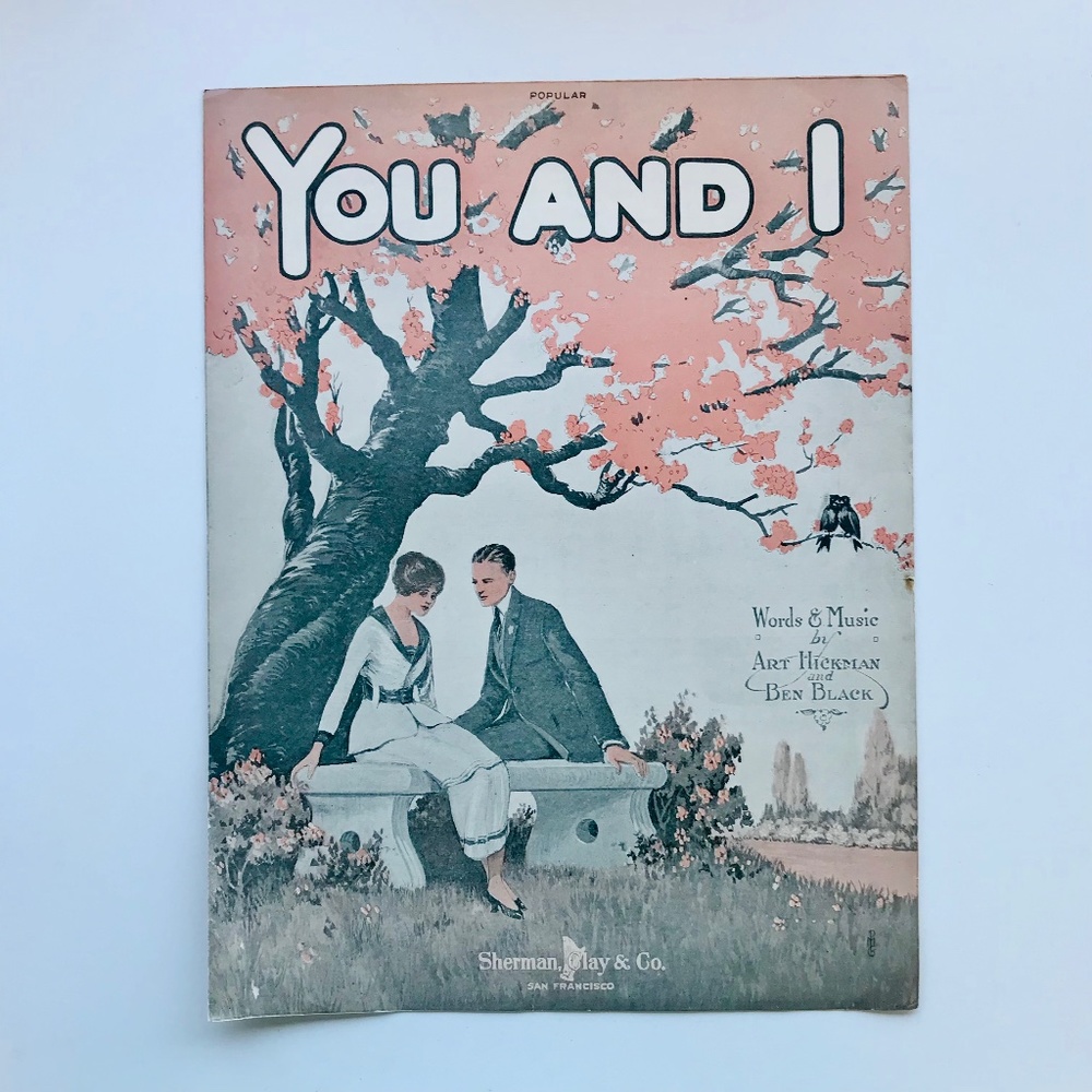 You and I Antique 1919 Sheet Music